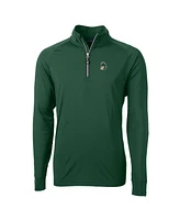 Cutter & Buck Men's Green Michigan State Spartans Adapt Eco Knit Stretch Quarter-Zip Pullover Top