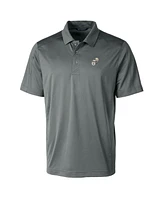 Cutter & Buck Men's Steel New Orleans Saints Throwback Logo Prospect Textured Stretch Polo