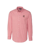 Cutter & Buck Men's Red Louisville Cardinals Easy Care Stretch Gingham Long Sleeve Button-Down Shirt