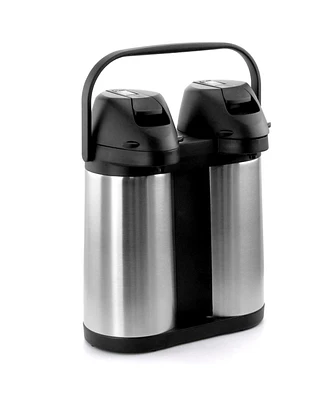 MegaChef Dual 1.9 Quart Stainless Steel Airpot, Hot Water Dispenser for Coffee and Tea