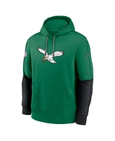 Nike Men's Kelly Green Philadelphia Eagles Throwback Logo Club Tri-Blend Pullover Hoodie