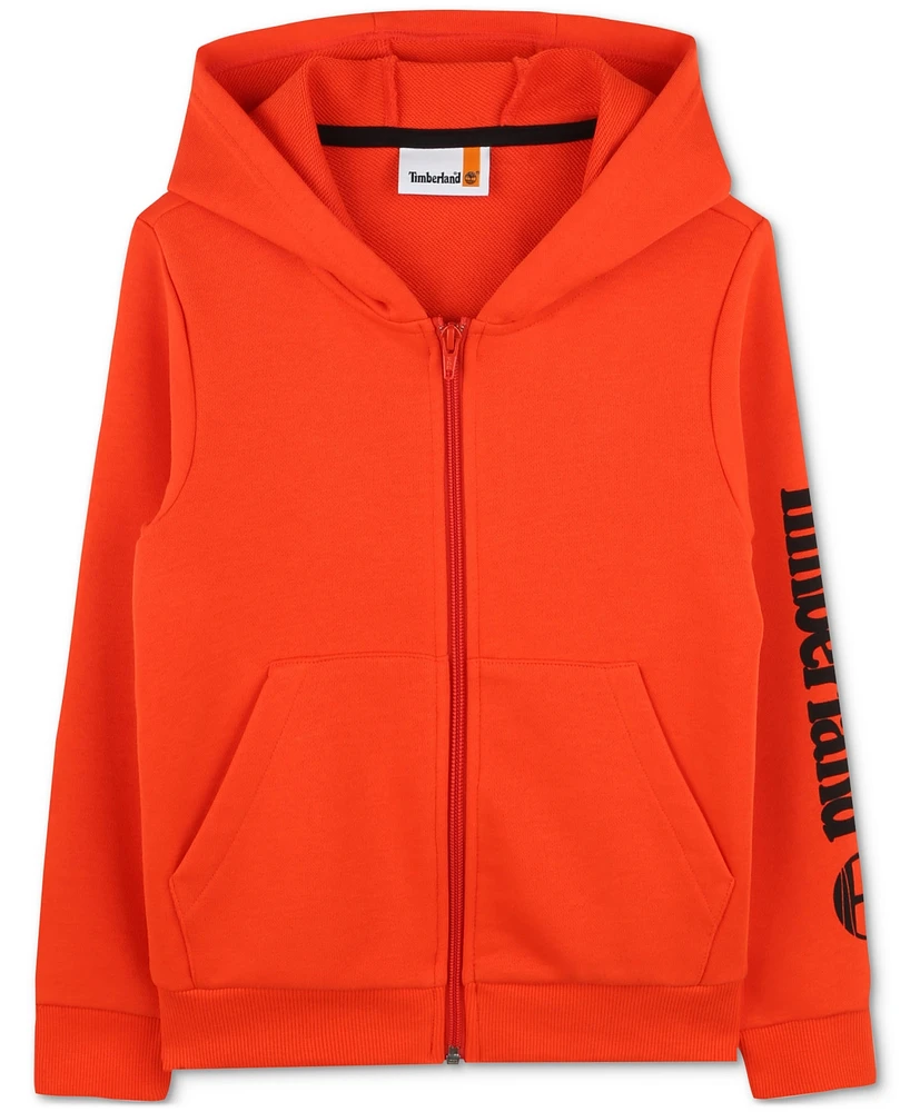 Timberland Little Boys Logo French Terry Zip-Up Hoodie