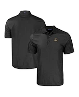 Cutter & Buck Men's Black Ecu Pirates Pike Eco Tonal Geo Print Stretch Polo