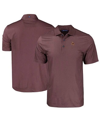 Cutter & Buck Men's Maroon Texas State Bobcats Pike Eco Tonal Geo Print Stretch Polo