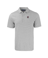 Cutter & Buck Men's Gray/White South Carolina Gamecocks Forge Eco Double Stripe Stretch Polo