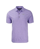 Cutter & Buck Men's Heather Purple Tcu Horned Frogs Forge Eco Heathered Stripe Stretch Polo