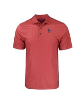 Cutter & Buck Men's Red Houston Texans Americana Pike Eco Tonal Geo Print Stretch Polo