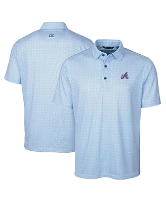 Cutter & Buck Men's Blue Atlanta Braves City Connect Pike Double Dot Stretch Polo