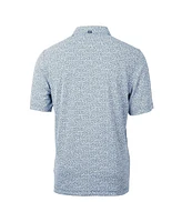 Cutter & Buck Men's Navy/White Syracuse Orange Vault DryTec Virtue Eco Pique Botanical Print Polo