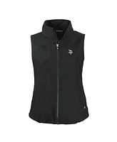 Cutter & Buck Women's Black Minnesota Vikings Charter Eco Full-Zip Hoodie Vest