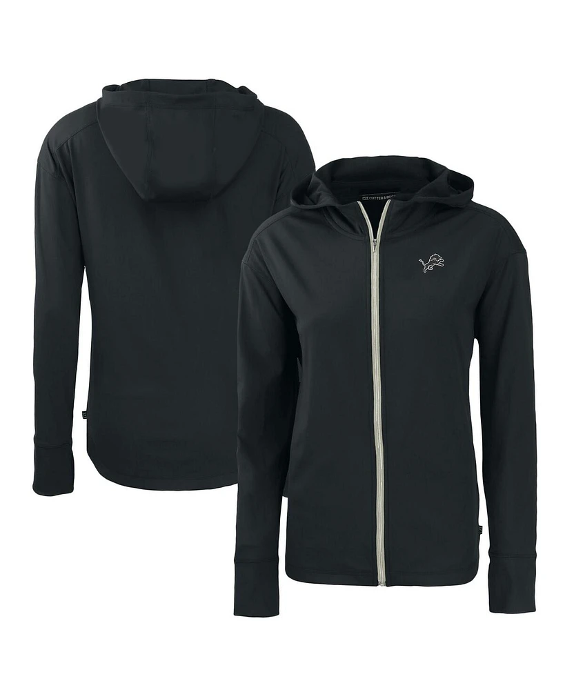 Cutter & Buck Women's Black Detroit Lions Daybreak Eco Full-Zip Hoodie