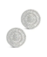 Sterling Forever Sandy Cubic Zirconia Circle Stud Earrings