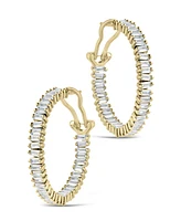 Sterling Forever Mischa Cubic Zirconia Statement Hoop Earrings