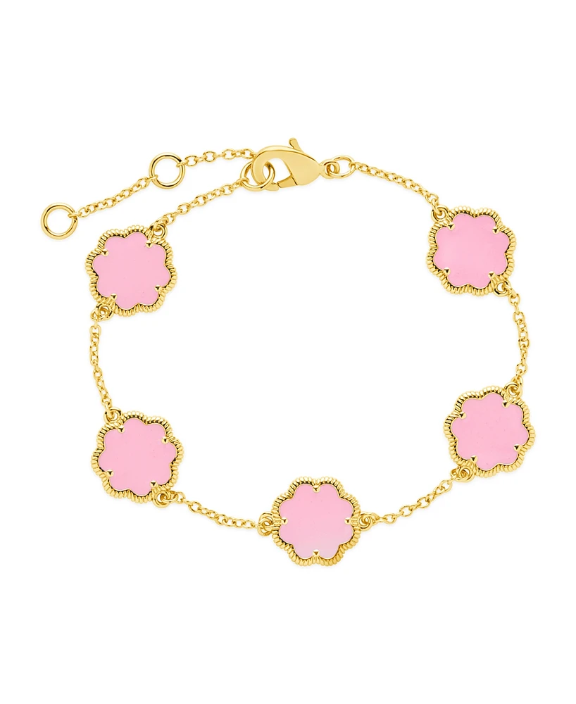 Sterling Forever Rose Petal Station Bracelet