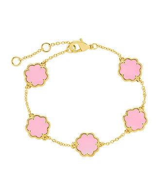 Sterling Forever Rose Petal Station Bracelet