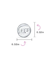 Bling Jewelry Tiny Simple Round Astrology Cancer Horoscope Zodiac Stud Earrings Sterling Silver