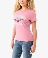 True Religion Women's Crystal Arched Logo Tee