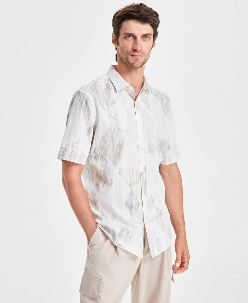 Alfani Men's Printed Short-Sleeve Shirt, Created for Macy's