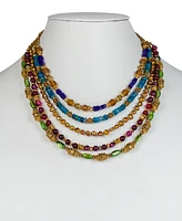 Patricia Nash Gold-Tone Beaded Multi-Row 20" Statement Necklace