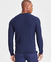 Alfani Men's Wool-Blend Textured Sweater, Created for Macy's