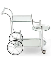 Sugift Kitchen Rolling Bar Cart with Tempered Glass Suitable for Restaurant and Hotel