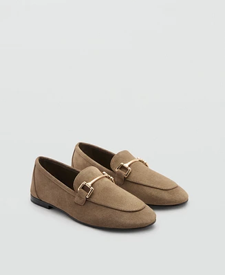 Mango Women's Suede Leather Moccasins