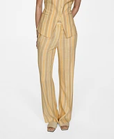 Mango Women's Straight Striped Pants