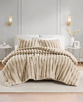 Madison Park Jasmine Faux Fur Reverse to Velvet 3-Pc. Comforter Set