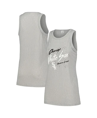 Soft As A Grape Women's Gray Chicago White Sox Gauze High Neck Tank Top