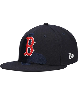 New Era Men's Navy Boston Red Sox Shadow Logo 59FIFTY Fitted Hat