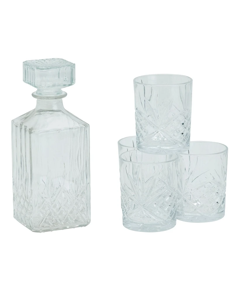 Mason Craft & More 5 Piece Glass Decanter Whiskey Set