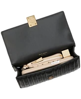 kate spade new york Deco Quilted Leather Mini Flap Chain Crossbody Bag