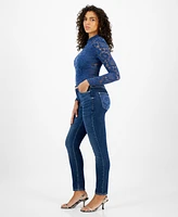 Guess Women's 1981 Lace-Pocket High-Rise Skinny Jeans