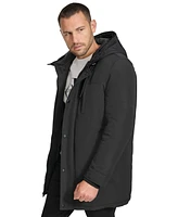 Calvin Klein Men's Long Parka with Faux-Fur Lined Hood