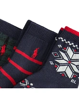 Polo Ralph Lauren Baby Boys Novelty Holiday Sock, 3-Pack