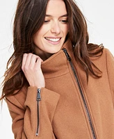 Dkny Womens Asymmetrical Zip Coat, Created for Macys