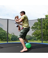 Inolait 16 Feet Outdoor Trampoline Bounce Combo with Safety Closure Net Ladder