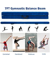 7 Feet Folding Portable Floor Balance Beam with Handles for Gymnasts