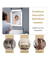 30 x 22 Inch Wall Mount Mirror with Wood Frame