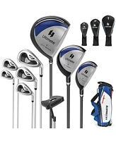 Costway 9 Pcs Men's Complete Golf Club Set Right Handed with 460cc Alloy Driver Irons