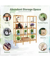 Multifunctional Bamboo Shelf Flower Plant Display Stand