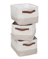 Honey Can Do 3-Pack Decorative Canvas Storage Bins with Handles