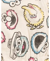 Sesame Street Baby Boys Cotton Gauze Matching Family Short Overalls