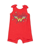 Dc Comics Baby Girls Justice League Wonder Woman Snap Romper and Headband Newborn to