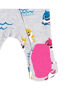 Pinkfong Baby Girls Mommy Shark Daddy 2 Pack Zip Up Sleep N' Play Coveralls Newborn to