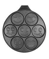 Megachef Happy Face Emoji 10.5 Inch Aluminum Nonstick Pancake Maker Pan with Cool Touch Handle