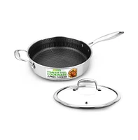 NutriChef Jumbo Cooker with Glass Lid - Triply Stainless Steel Cookware, Dakin Etching Non-Stick Coating Inside and Outside