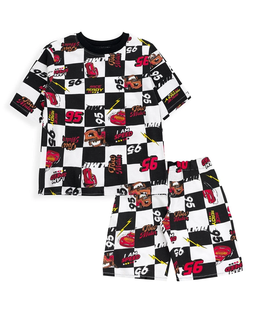 Disney Boys Mickey Mouse Lion King Toy Story Cars French Terry T-Shirt & Shorts Set to (12 Months