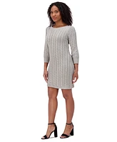 Jessica Howard Petite Cable-Knit Sweater Dress