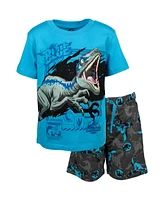 Jurassic World Boys T-Shirt and French Terry Shorts Outfit Set to